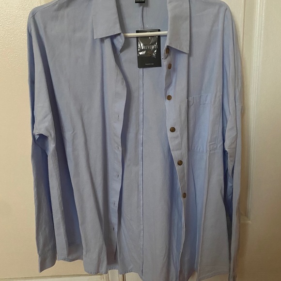 Forever 21 blue button down shirt - Picture 4 of 5